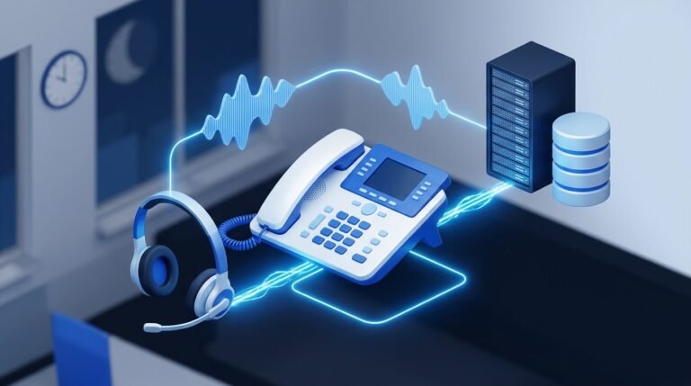 Agente de voz con IA atendiendo llamadas telefónicas de empresa las 24 horas